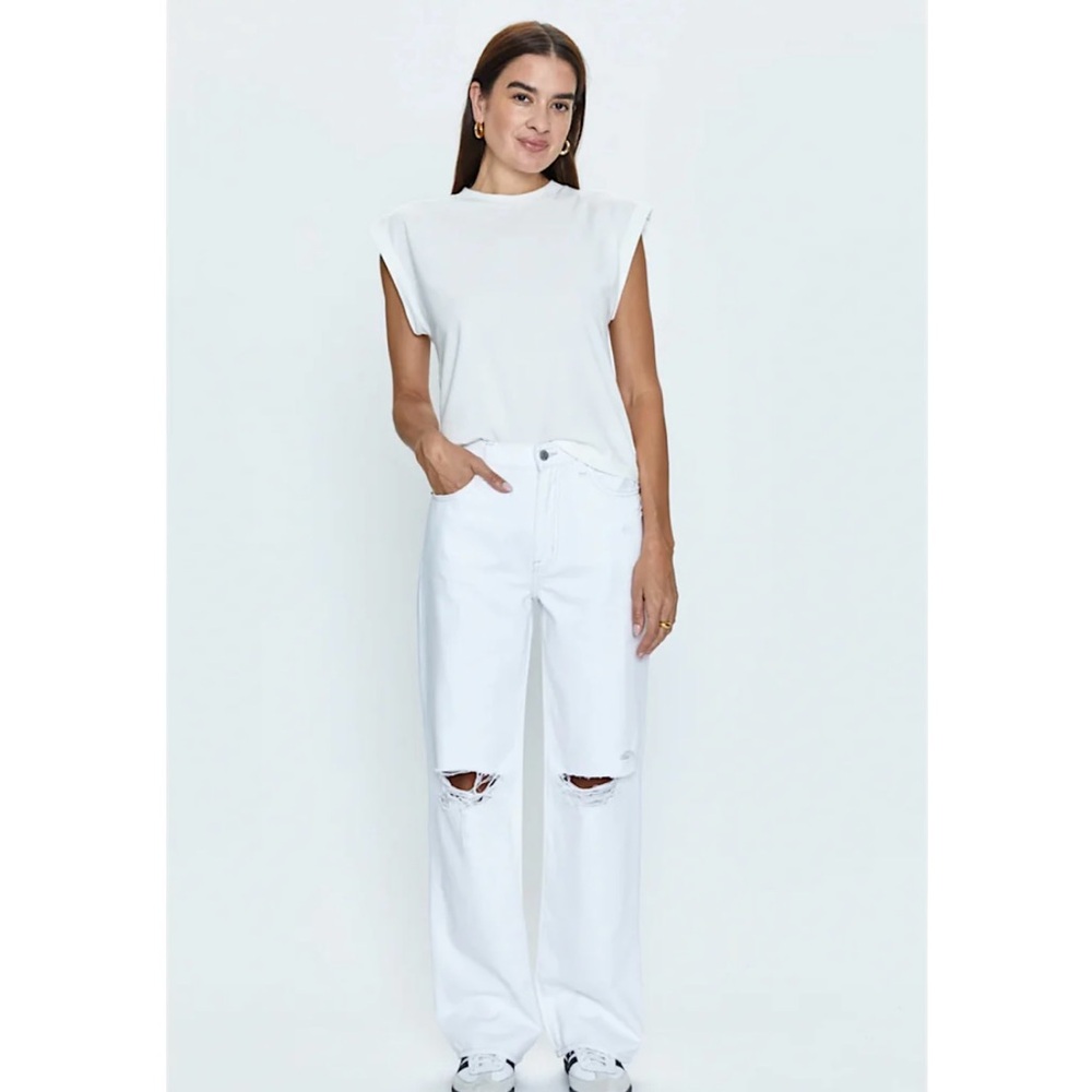 Pistols White Distressed Women's Jeans